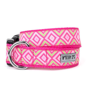 Graphic Diamond Pink Dog Collar