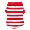 Striped Dog Polo Flame Scarlet Red and White