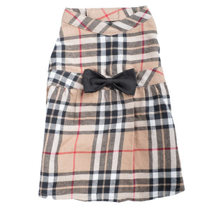 Tan Plaid Dress for Dogs