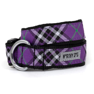 Bias Plaid Purple Dog Collar
