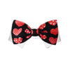 Romeo Dog Shirt Collar and Bow Time - Black with Red Hearts