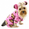 Silly Monkey Fleece Hooded Dog Pajamas – Pink