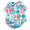 Multi Patch Madras Shirt for Dogs - Turquoise 