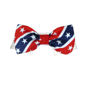 Tommy Patriotic Dog Shirt Collar and Bow Tie - Red, White & Blue