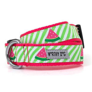 Green Stripe Watermelon Dog Collar