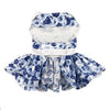 Blue Rose Harness Dress with Matching Leash