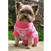 Pink Combed Cotton Snowflake and Hearts Dog Sweater