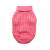 Combed Cotton Cable Knit Dog Sweater Candy Pink