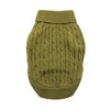 Cotton Cable Knit Dog Sweater Herb Green 