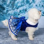 Holiday Dog Harness Dress Snowflakes