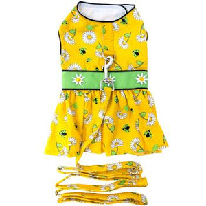 Ladybugs and Daisies Dog Dress with Matching Leash