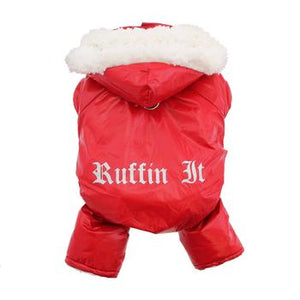 Ruffin It Dog Snowsuit Harness Red