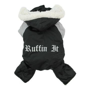 Black and Grey Ruffin It Dog Snowsuit Harness