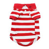 Striped Dog Polos Flame Scarlet Red White