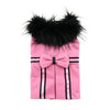 Pink Wool Fur Trimmed Dog Harness Coat